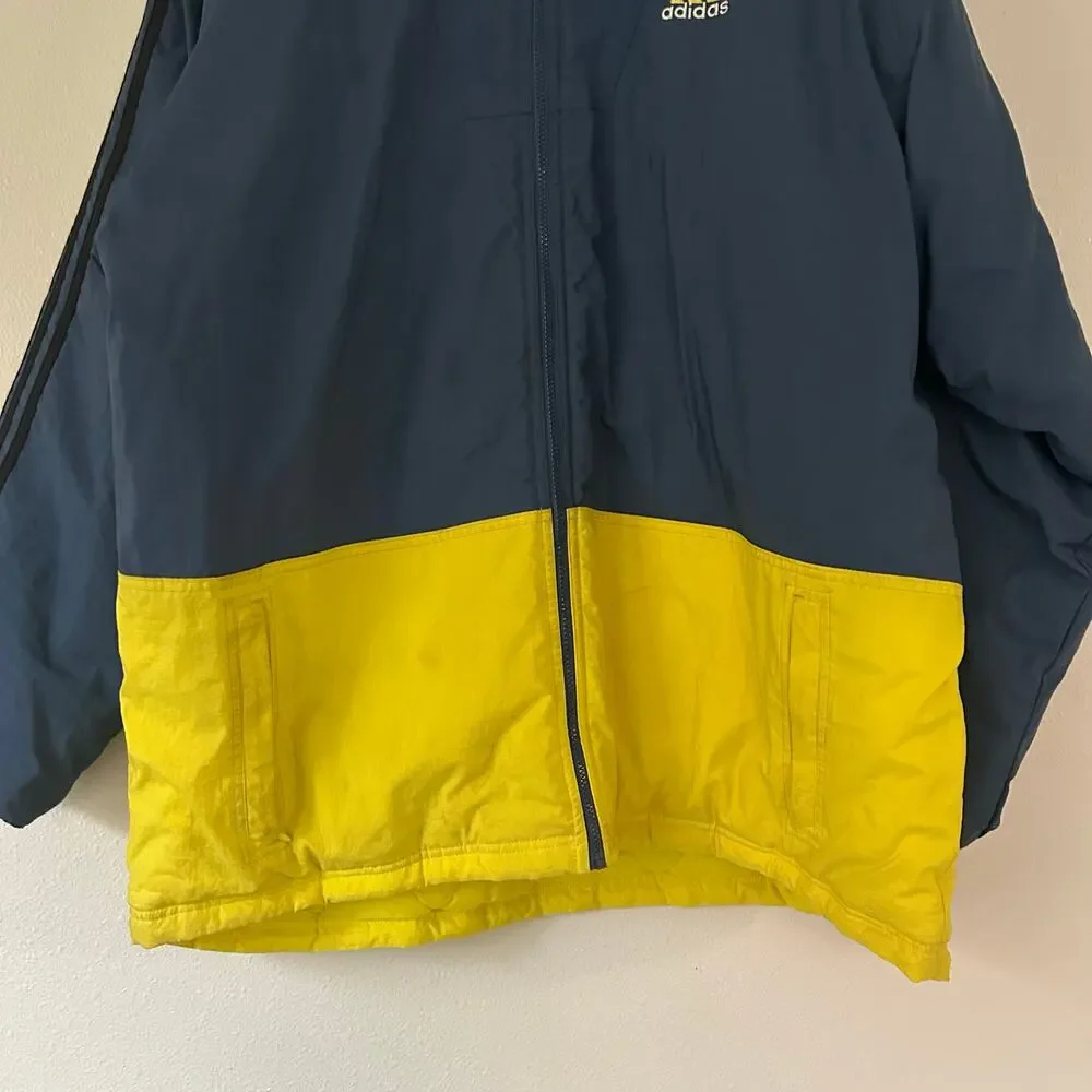 Vintage Adidas winter jacket full zip embroidered logo back 90s streetwear XL
